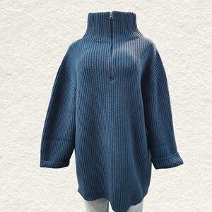 Tuckernuck Blue Half-Zip Turtleneck Sweater